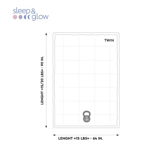 Manta Ponderada de Enfriamiento SLEEP & GLOW Premium de Algodon de 400 TC con Perlas de Vidrio y Sin Pegamento para Todas las Estaciones - 15 LBS Tamano Twin 64? x 90? (Blanco) - Imagen 7