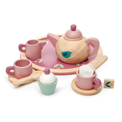 Juego de te Birdie Tender Leaf Toys - Tetera realista, tazas y golosinas para simulacion de fiesta de te - Desarrollo social, creativo e imaginativo - Juego de rol educativo - Edad 3+ - Imagen 3