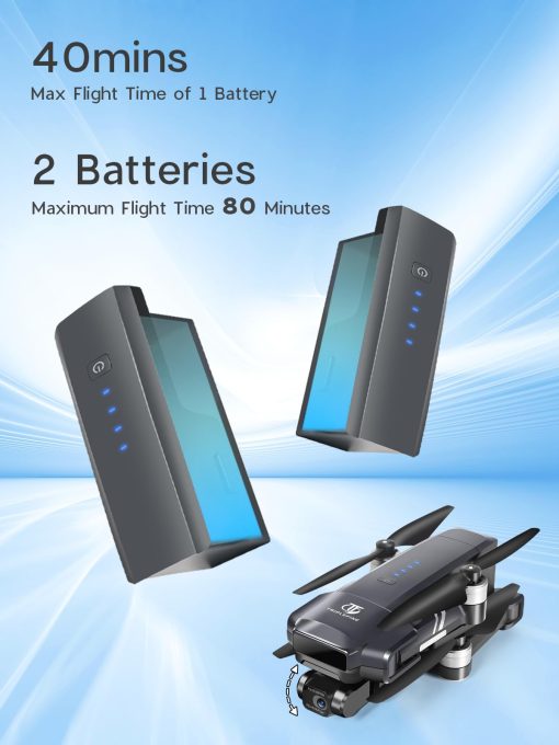 Drone TRIPLEFINE TF35 PRO 2-Ejes con Camara 4K, 2 Baterias 80 Minutos de Vuelo, Alcance de 11500 Pies, Camara EIS 4K/30FPS, Drone GPS con Motores Brushless, Certificacion FAA Completada - Imagen 3