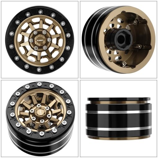 Llantas Beadlock de 1.9 pulgadas de aluminio de EPINON con Buje de Rueda de 10 radios para RC Crawler TRX4 TRX6 Axial SCX10 I II III 90046 AXI03007 Redcat GEN7 GEN8 RC4WD D90 (Cafe) - Imagen 7