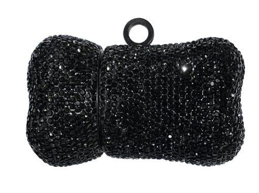 Porta Bolsas para Recoger Cacas de Perro con Brillantina - Dispensador de Bolsas para Mascotas con Mosqueton Metalico (Negro) - Imagen 2