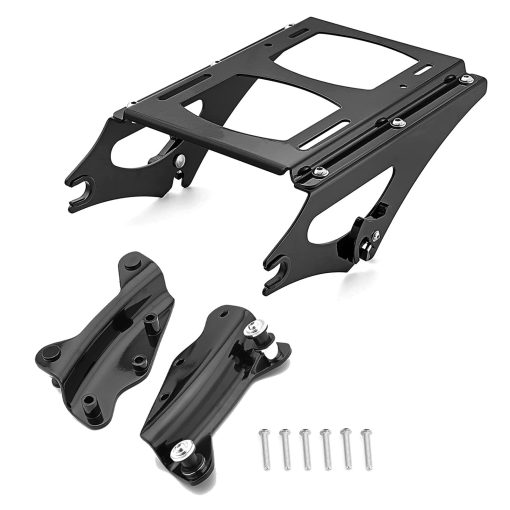 WeiSen Portaequipajes Trasero Desmontable para Harley Touring Road King Electra Road Street Glide 2009-2013 Negro Brillante