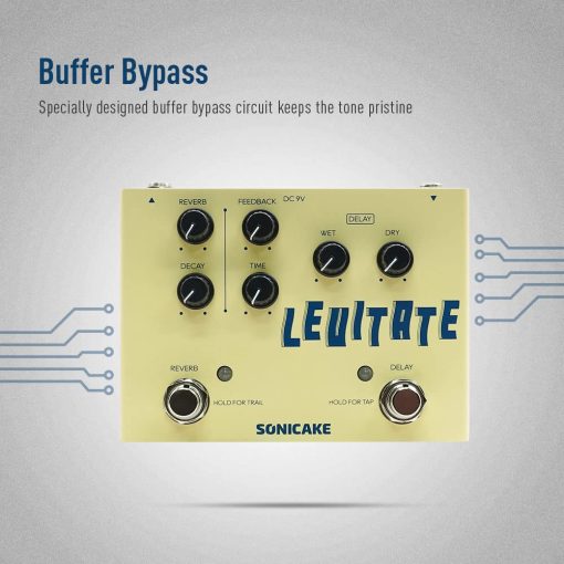 Pedal de Efectos de Guitarra SONICAKE Delay Reverb 2 en 1 Levitate Digital - Imagen 5