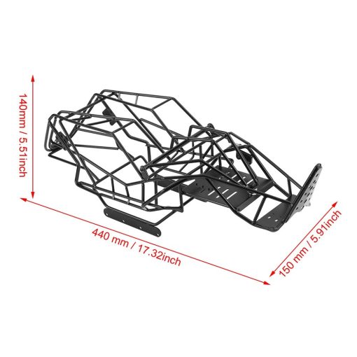 Chasis de Vehiculo RC, Accesorio de Coche RC Estructura de Jaula de Metal Negro Apto para Wraith 90018 1/10 Escala Coche RC - Imagen 2