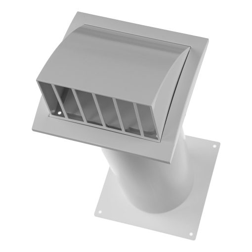 Kit de ventilacion de 5 pulgadas a traves de la pared - Ajustable - Tapa de ventilacion de secadora con lama y conector de tubo y conducto - Blanco - Plastico - con compuerta de gravedad incorporada - Imagen 2