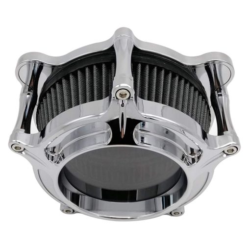 Filtro de aire cromado transparente de kit limpiador con turbina de moto para admision CNC para Harley Touring Street Glide 2008 - 2016 Softail 2016 - 2017 - Adaptacion - C (Gris) - Imagen 4