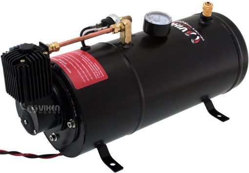 Kit de Bocina de Tren Vixen Horns para Camiones/Carros/Semirremolques. Sistema Completo a Bordo- Compresor de Aire de 150psi, Tanque de 1 Galon, 4 Trompetas. Sonido Super Fuerte dB. Compatible con Vehiculos como Pickup/Jeep/RV/SUV 12v VXO8210/4124B - Imagen 8