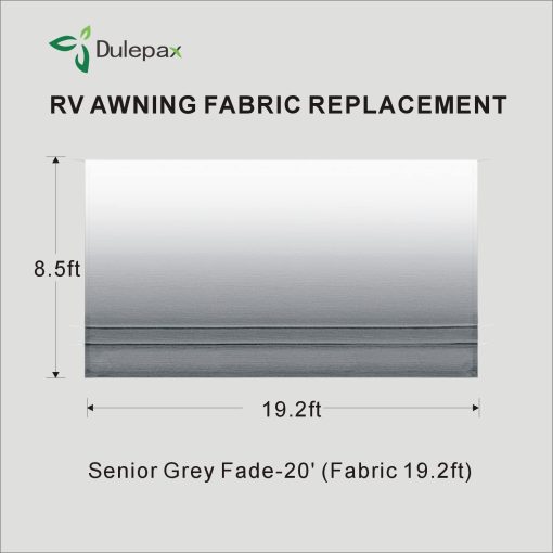 Retiro de Tela para Toldo de RV Dulepax (Tela de 19'2") Tela de Vinilo de 16 oz Resistente - Retiro de Toldo para RV Universal para todas las Marcas de Toldos - Gris Desvanecido Senior - Imagen 7