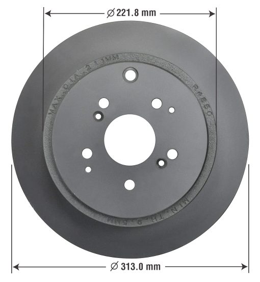 Disco de freno trasero Goodyear Brakes 212500GY | AntiOx recubierto para camiones y SUV compatible con Acura MDX 06-01; Honda Pilot 08-03 - Imagen 2