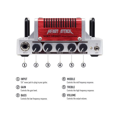 Amplificador de Guitarra Hotone Heart Attack Mini, 5 Watts - Imagen 4