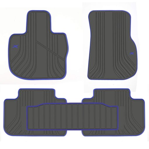 Tapete de Piso para Automovil San Auto para BMW X3 G01 X4 G02 2018 2019 2020 2021 2022 2023 2024 Ajuste Personalizado Negro Azul Marino Alfombrillas de Goma para Automoviles Proteccion para Todo Clima Resistente con Olor Fuerte