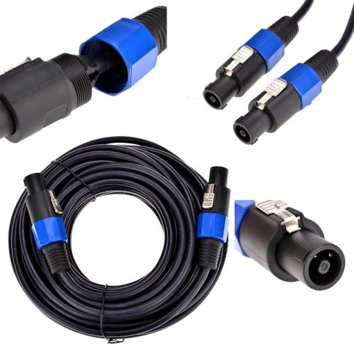 Yuyaokk 2Pack 10 ft Macho Speakon a Speakon Cables, Profesional 12 Calibre AWG Cable de Audio para DJ Altavoz con Bloqueo de Giro - 2 Conductores - Imagen 2