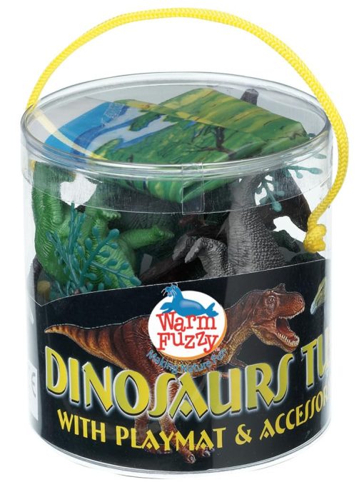 Juguetes Educativos WARM FUZZY para Ninos - Caja completa de 12 Tubs con Figuras de Dinosaurios Variados - Cada Tubo incluye Tapete de Plastico de 17?x12? para Fiesta, Premio, Carnaval de PTA o Recaudacion de Fondos Escolares - Imagen 2