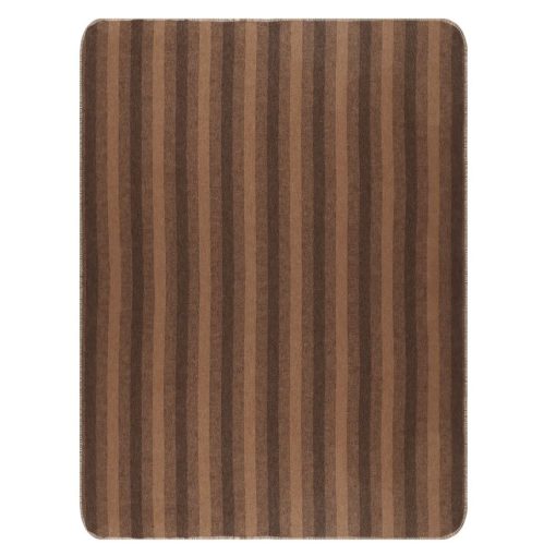Manta de Lana de Alpaca Gruesa para Camping de Alta Resistencia para Interiores y Exteriores Tamano Twin con Diseno de Rayas (Marron/Camel, Tamano Twin) - Imagen 2