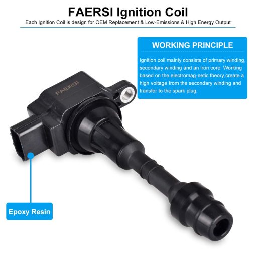 FAERSI Pack de 8 Bobinas de Encendido Compatibles con Nissan Titan Pathfinder Armada Infiniti QX56 2004-2006 5.6L Reemplaza OE# UF510, 224487S015, E1010 - Imagen 4
