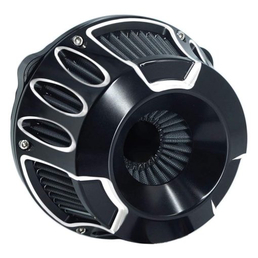 Filtro de admision de aire para motocicleta, limpiador de aire CNC Negro para Harley Touring Street Glide 2008 - 2016 Softail 2016 - 2017 - Ajuste - C - Imagen 2