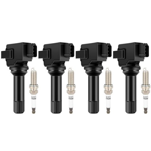 ECCPP UF664 4 bobinas de encendido con 4 bujias de iridio para Subaru Forester 2.5L H4 UF664 22433-AA630 FK0400