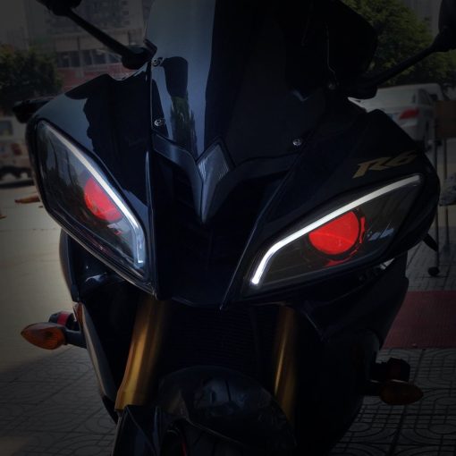 Ensamblaje de Faro LED para YZF R6 2006-2007, Faro Delantero con Luz Alta Baja, DRL y Senal de Giro ambar (Rojo) - Imagen 3