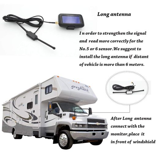 Sistema de Monitoreo de Presion de Neumaticos para RV B-Qtech para Remolque Camion Casa Rodante (0~215PSI) con 6 Sensores, TPMS Solar Alimentado por Energia Solar 5 Modos de Alarma Monitoreo en Tiempo Real del Sistema de Alarma de Presion de Neumaticos - Imagen 6