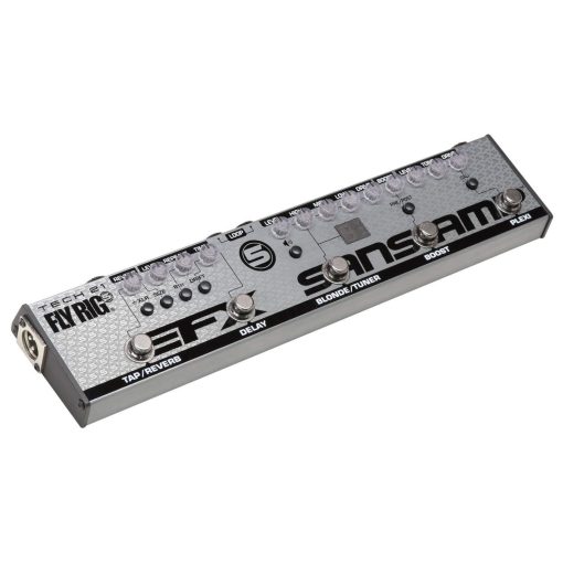 Pedal de Efectos Multifuncion Tech 21 FL5-V2 Fly Rig 5 V2 con Salida XLR - Paquete con 2x Cables de Conexion en angulo Recto Strukture S6P48, 12x Puas Fender y Paño de Pulido Liquid Audio - Imagen 2