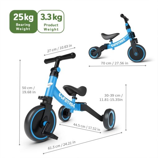 Bicicleta para ninos besrey 5 en 1 para ninos de 1 a 4 anos, triciclo para ninos, juguete para nino y nina, entrenamiento de equilibrio, pedales desmontables - Imagen 8