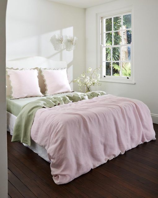 Sabana Ajustable de Lino Bed Threads - 100% Lino Frances - 170 GSM - Lujo y Respetuoso del Medio Ambiente - Transpirable, Duradero y Suave - Sabana Ajustable Individual - Lavable en Lavadora - Cali King - Salvia - Imagen 5