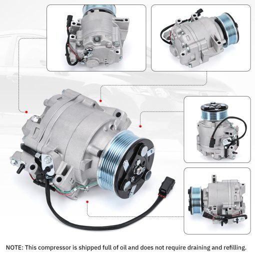 Compresor de Aire Acondicionado A/C para Honda Civic 1.8L 2006-2011 Sistema A/C Generacion 8 del Civic con Embrague TRSE07 - Imagen 7