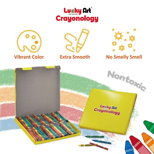 Lucky Art 400 Sets de 4 Paquetes (1600 unidades) Crayones de Tamano Estandar - Paquetes de Crayones Mini, Crayones No Toxicos; Crayones al por Mayor para Fiestas Infantiles, Suministros Escolares para Maestros y Crayones de Viaje - Imagen 4