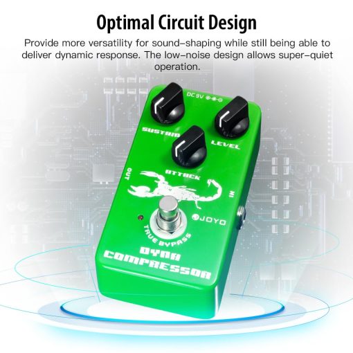 Pedal Compresor JOYO Dynamic Low Noise - Reconstruccion Clasica del Compresor Ross para Guitarra Electrica & Bajo - Bypass Verdadero (JF-10) - Imagen 3
