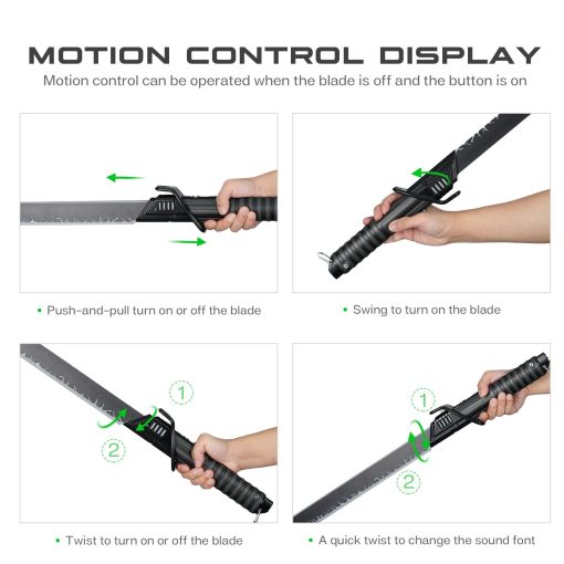 Sable de Luz de la Serie Negra PKSTVB, Darksaber Lightsaber 39 Sets Efectos de Sonido y 12 Colores Cambiantes, Control de Movimiento de Oscilacion Suave Dueling Lightsabers para Adultos Ninos Regalos de Cosplay - Imagen 5