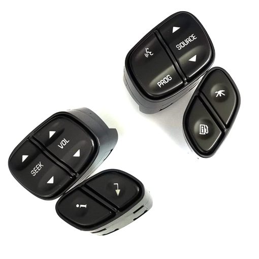 DEVMO 4pcs Boton de Control del Volante Compatible con Chevy Silverado Suburban Tahoe Avalanche GMC Sierra Yukon Cadillac Escalade y Mas Reemplaza# 21997738, 21997739, 1999442, 1999443 - Imagen 6