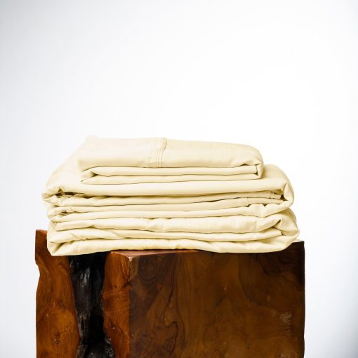 Juego de sabanas de tamano completo Olive + Crate Luxury Series 100% Tencel Eucalyptus - Juego de 4 piezas de sabanas super suaves y refrescantes, bolsillo profundo de hasta 16'', sabana ajustada y 2 fundas de almohada Crema de mantequilla