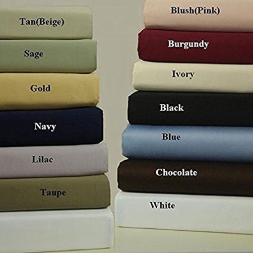 Conjunto de sabanas ajustables Solid Coral Top-Split-King de Royal Hotel Bedding: Juego de sabanas para cama king ajustable, 4 piezas, 100% algodon, 300 hilos, sabana lisa, bolsillo profundo - Imagen 2