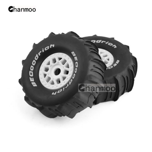 Llantas y ruedas para camion corto de carreras RC 1/7 1/8 con neumaticos de nieve y desierto Rims 17mm Hex Buggy de arena para camion RC todoterreno a escala 1:7 o 1:8 TRAXXAS UDR 85086-4 ARRMA YK4072 DF7 4Pcs (Blanco) - Imagen 6