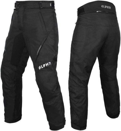 Pantalones de Moto para Hombre Todas las Estaciones Motocross Offroad Sobrepantalones Touring Aventura Dual Enduro Impermeables con Armadura CE (NEGRO, Cintura 34"-36" Entrepierna 30") - Imagen 6