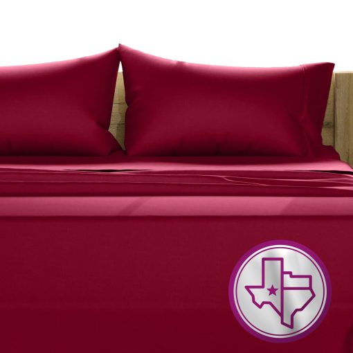 TEXAS LINEN CO. Juego de sabanas King Size de algodon egipcio - 1200 hilos 4 PC Juego de sabanas King de algodon egipcio, Sabanas de lujo King Size, Suaves, Refrescantes Sabanas de bolsillo profundo, Se ajusta hasta 18" - King Burdeos