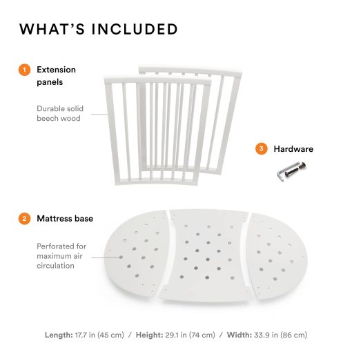 Extension de Cama Stokke Sleepi, Blanco - Convierte la Mini Cuna en Cama - Adecuado para Ninos de hasta 3 Anos - Colchon se Vende por Separado - Extiende la Cama a 50 Pulgadas - Imagen 3