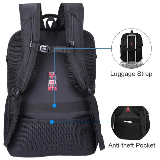 Mochila de Viaje para Laptop SHENGTS de 19 Pulgadas con Puerto de Carga USB Mochila de Negocios para la Universidad Bolsa Estilizada - Imagen 7