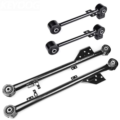 KEYOOG 4Pcs Brazo de Control Trasero Inferior y Superior (Brazo de Arrastre) Para 1997-2003 Infiniti QX4, 97-04 Nissan Pathfinder K660903 x2 K660904 K660905 Lado del Conductor y del Pasajero Suspension