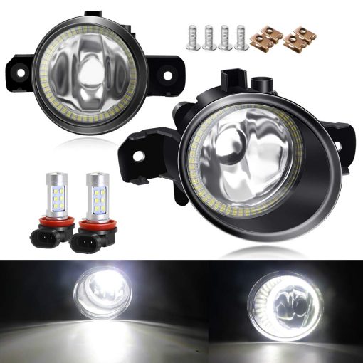 Faro de Niebla Actualizado con Anillo LED Halo DRL para Nissan Sentra Altima Rogue Versa Note Murano Pathfinder Maxima Kicks Juke Infiniti M35 M45 G37 QX60 JX35