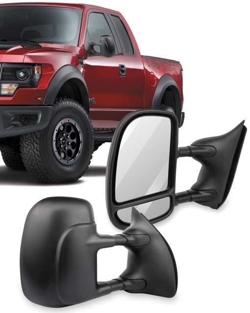 Espejos de Remolque ECCPP de Repuesto para Ford F250 F350 F450 F550 Super Duty 1999-2007 Espejos Manuales Negros del Lado del Conductor y del Pasajero