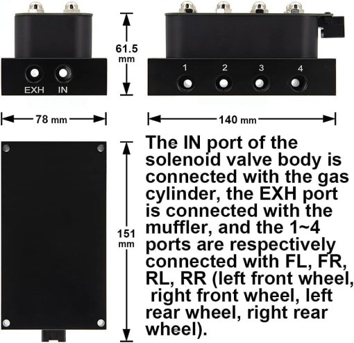 Controlador de Suspension Neumatica con Valvula Solenoide de 1/4 NPT 0-300Psi 12V Controlador de Bolsa de Aire ZHSYMX - Imagen 5