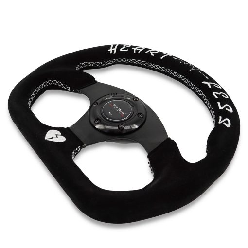 Volante de Direccion de Alto Rendimiento Flat Quadro 6 Pernos Para Volante de Carreras Deportivas JDM Gamuzado Heartbreak - Imagen 4