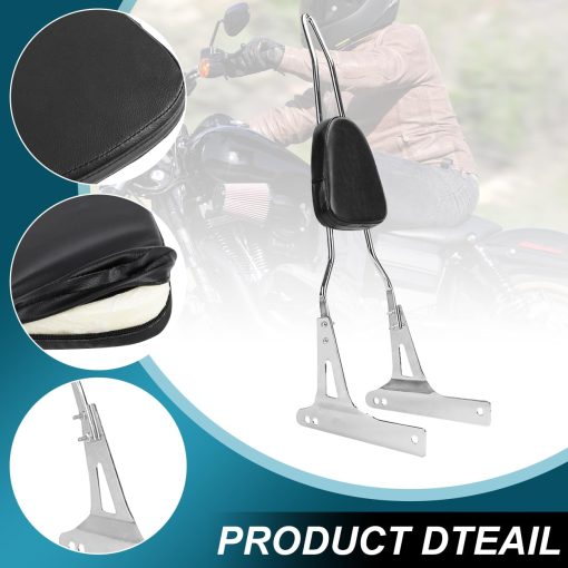 AUFER Respaldo de pasajero desmontable cromado con almohadilla para respaldo compatible con Dyna Street Bob Super Glide Low Rider Wide Glide FXD FXDB FXDC FXDL FXDWG FXDSE 2006-UP - Imagen 4