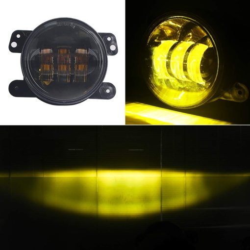 LX-LIGHT 60W 4 Pulgadas Luces LED de Niebla ambar para Parachoques Delanteros de Reemplazo para Wrangler JK Unlimited JK 2007-2018 - Imagen 6