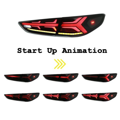 Luces traseras LED Ingenuity Time para Hyundai Sonata 2018 2019 Animacion de inicio DRL Indicador secuencial Lampara trasera Ensamblaje (NEGRO) - Imagen 4