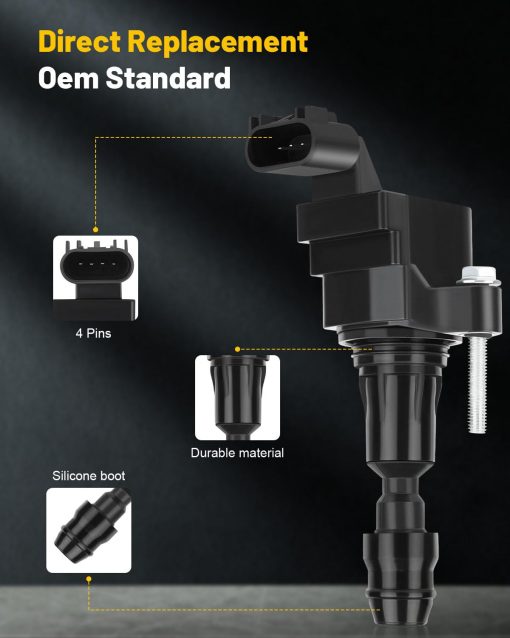 OCPTY 4 bobinas de encendido con 4 bujias de iridio se adapta a C1552 UF491 12638824 Chevy para GMC Pontiac para Saturn Malibu HHR Cobalt Equinox Terrain G6 2.4L 2.2L 2.0L - Imagen 2
