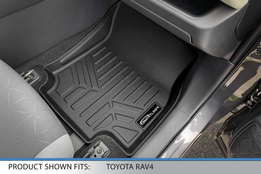 Juego de tapetes para piso SMARTLINER a la medida para 2 filas color negro compatible con Toyota Rav4 Hybrid 2019-2022 - Imagen 3