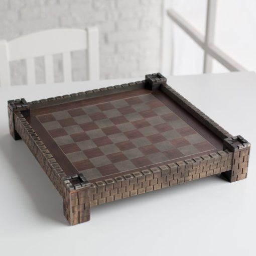 Tablero de ajedrez Fortaleza de 17.25" con cuadricula de 1.5", color tan y marron