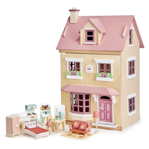 Casa de munecas Foxtail Villa de Tender Leaf Toys - Hermosa casa de munecas de madera de tamano mediano con muebles de inicio - Juego en miniatura - Fomenta el juego de roles y la invencion de historias en ninos y ninas - Edad 3+ - Imagen 5